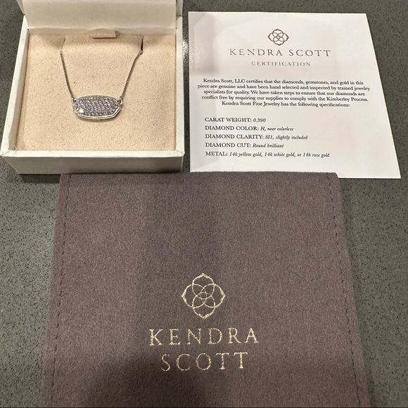 Kendra Scott DIAMOND 14k Fine Jewelry “ELISA” in white gold—LIKE NEW condition - Picture 11 of 13